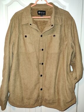 Matix Tan Corduroy Sherpa-Lined Shirt Jacket -XL